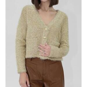 NEW ANOTHER LOVE luciana cardigan sweater in gold